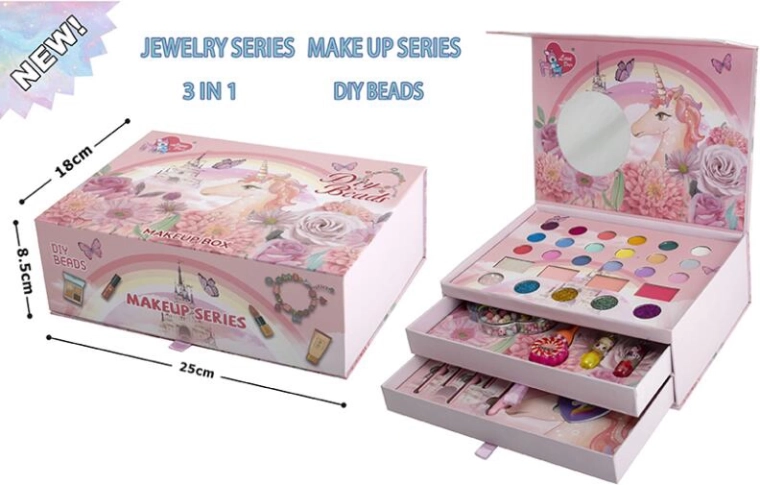 Maletín cosmético y creativo – set de maquillaje y creación de pulseras