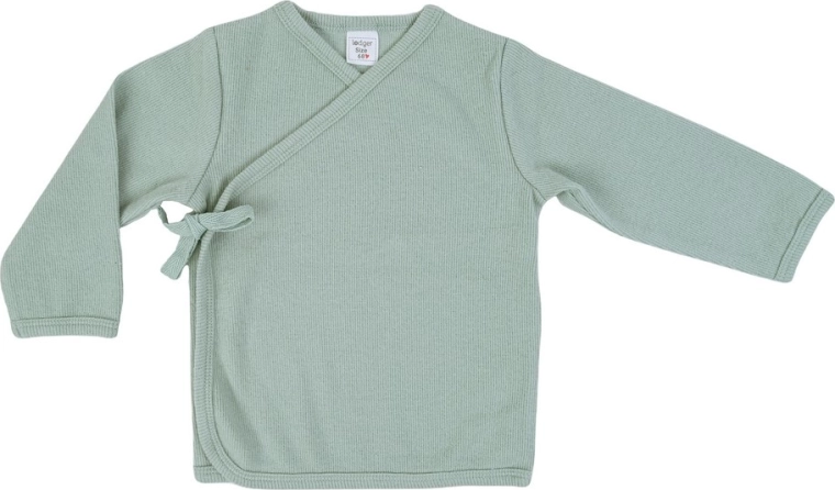Chaqueta cruzada envolvente Lodger Topper Nomad Rib silt green, talla 68