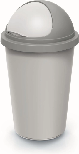 Papelera Prosperplast Compacta R 50 l gris ceniza con tapa gris claro