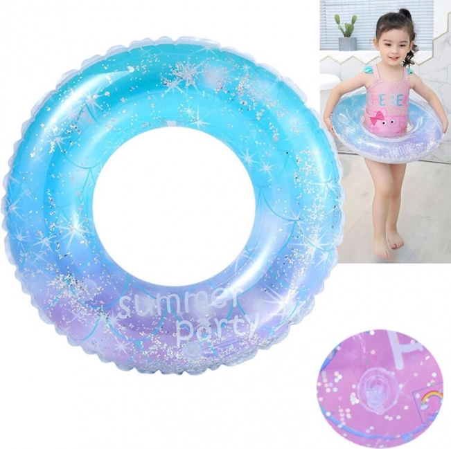 Aro inflable infantil con confeti brillante 80 cm