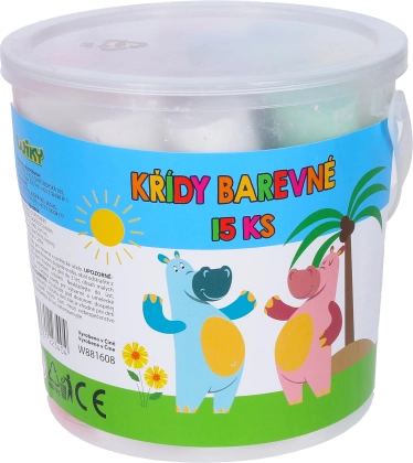 Tizas de acera de colores en cubo, 15 uds