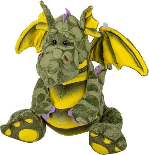 Dragón de peluche verde 23 cm sentado