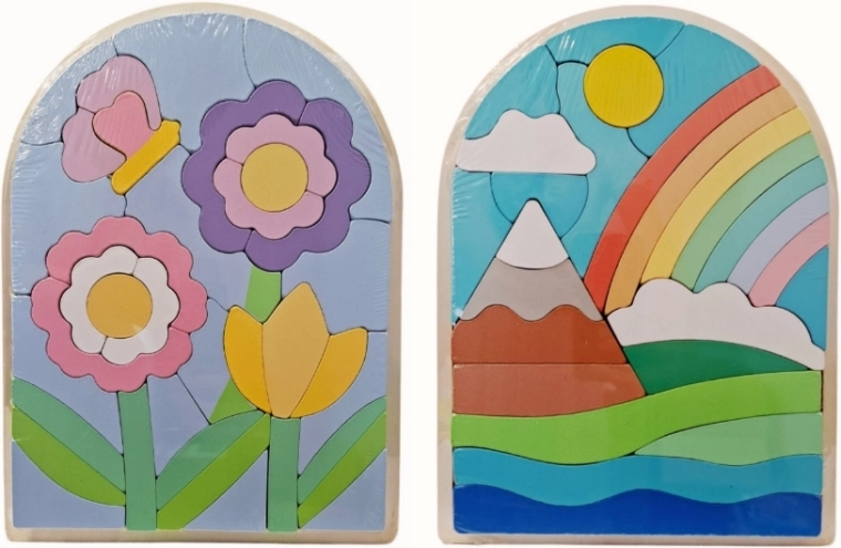 Puzzle de madera con imagen colorida - 1 unidad
