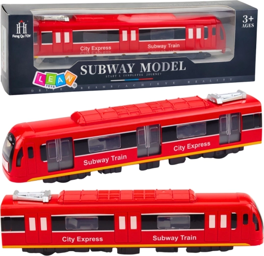 Metro tren City Express con luces y sonidos, rojo