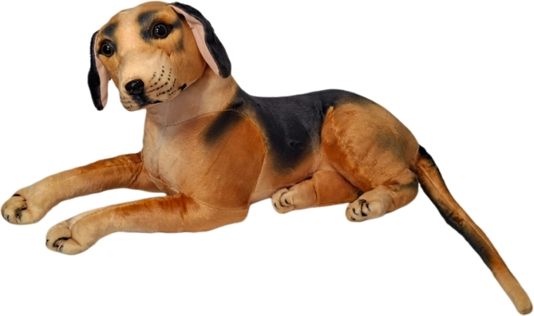 Perro de peluche en color marrón y negro - 1 pieza