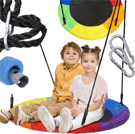Columpio colgante redondo 100 cm – nido de cigüeña para niños