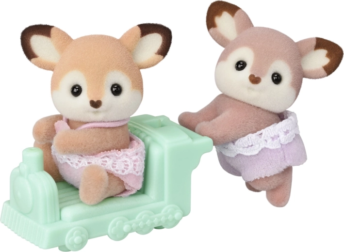 Gemelos cervatillos con tren SYLVANIAN FAMILIES