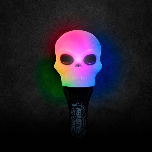 Lámpara LED de Halloween con forma de calavera a pilas