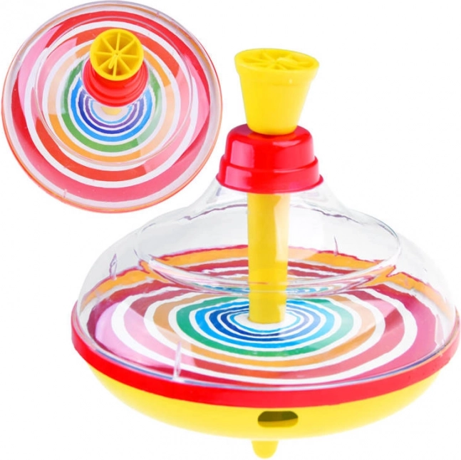 Peonza tradicional de colores – juguete clásico giratorio para niños