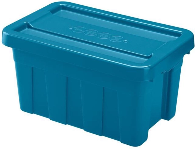Caja de almacenamiento de plástico con tapa 20 l HEIDRUN