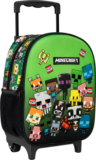 Mochila con ruedas Minecraft 32 cm verde - 1 unidad