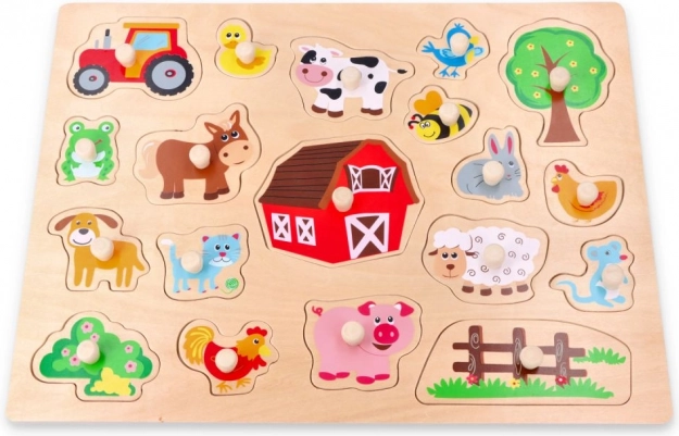 Gran rompecabezas de encaje de madera - granja