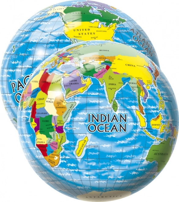 Balón con mapa del mundo 23 cm