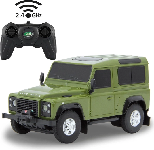 Coche RC Jamara Land Rover Defender 1:24 verde 2,4 GHz - 1 pieza