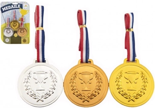 Juego de medallas de plástico con cordón