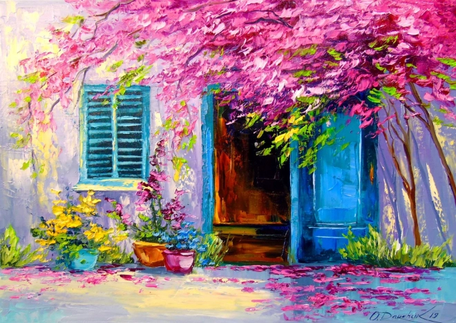 Puzzle Patio florecido de 1000 piezas