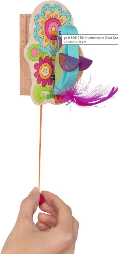 Llamador de puerta de madera colibrí Tiki goki66 - 1 unidad