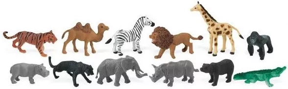 Animales de la jungla – set de 48 mini animales pintados a mano