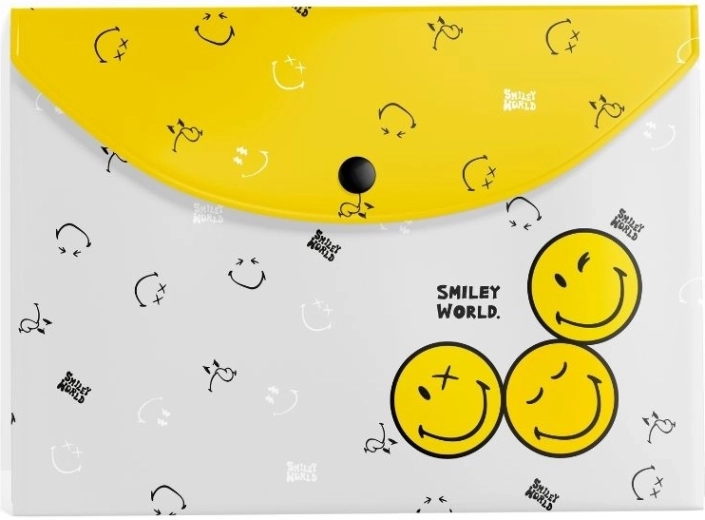 Carpeta de plástico con cierre a presión A4 – motivo SMILEY WORLD