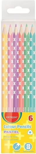 Lápices de colores pastel triangulares Keyroad, set de 6 colores
