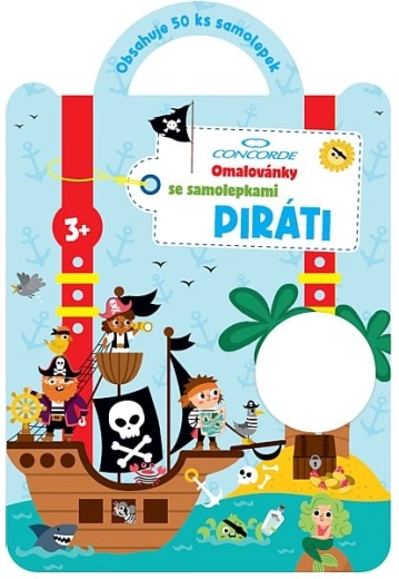 Libro para colorear con pegatinas Piratas CONCORDE