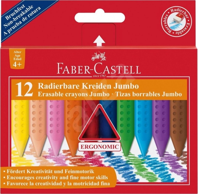 Lápices de cera de plástico Faber-Castell Colour Grip Jumbo 12 uds