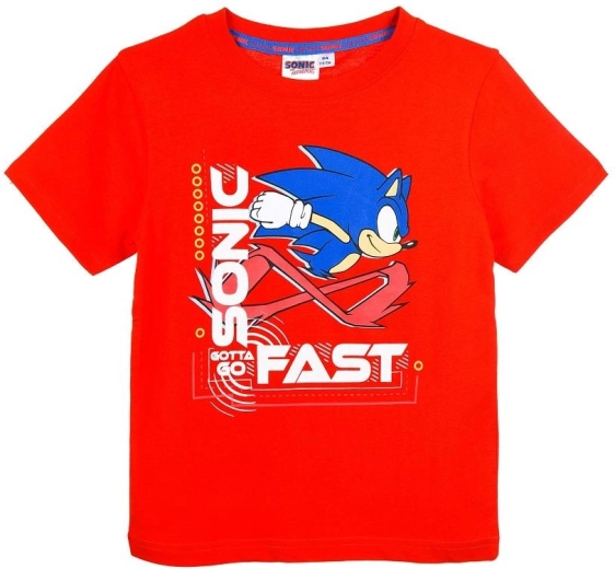 Camiseta de algodón roja de Sonic