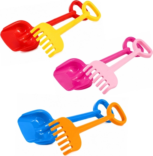 Pala infantil grande y rastrillo para arena 55 cm – mix de colores