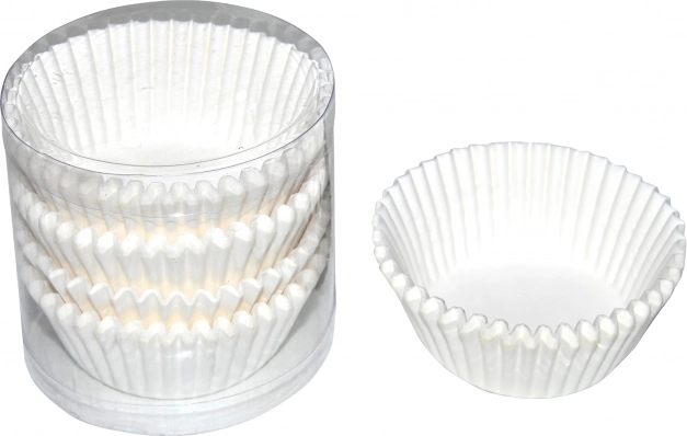Capsulitas de repostería blancas, diámetro 4,5 cm, altura 3 cm, 100 uds