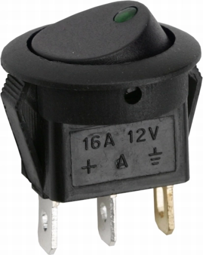 Interruptor basculante redondo con LED verde