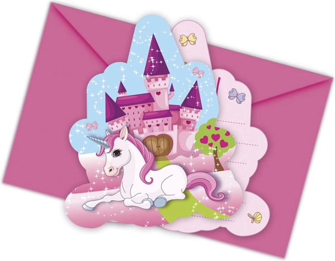 Unicornio - invitaciones con sobre (6 uds)