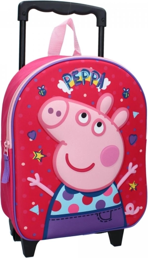 Mochila de viaje 3D con ruedas Peppa Pig