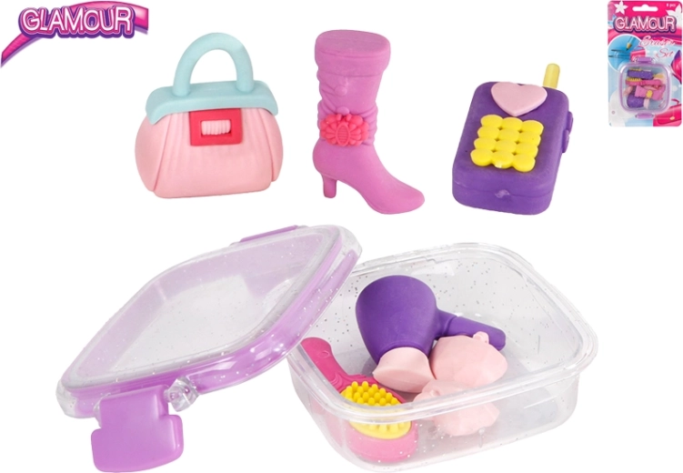 Set Glamour de gomas con forma de accesorios de moda