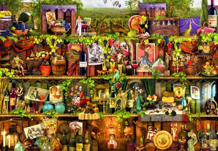 Puzzle Estantería con vino 1000 piezas BLUEBIRD