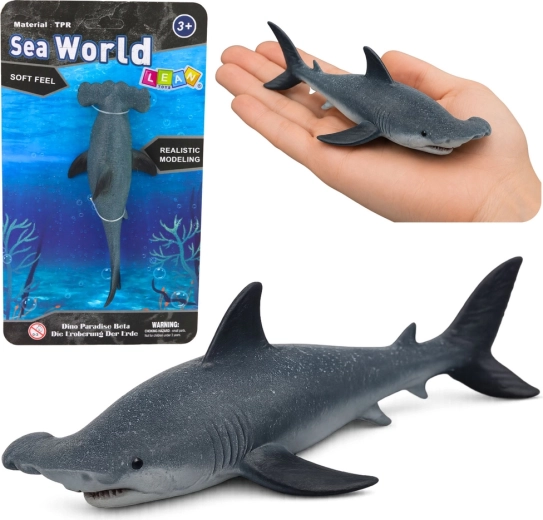Figura de goma realista de tiburón martillo 17 cm