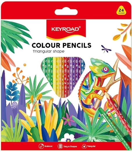 Lápices de colores KEYROAD triangulares 24 colores