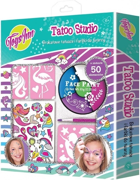 Set de pinturas faciales y tatuajes