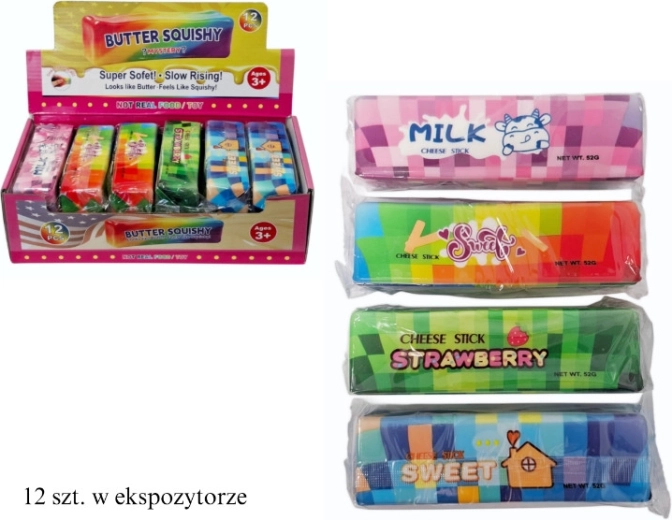 Gniotek antiestrés para apretar con forma de cubo de mantequilla - 1 pieza