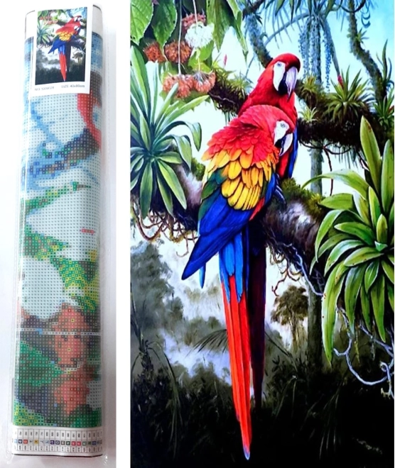 Pintura de diamantes Loros de colores 80 × 40 cm NORIMPEX
