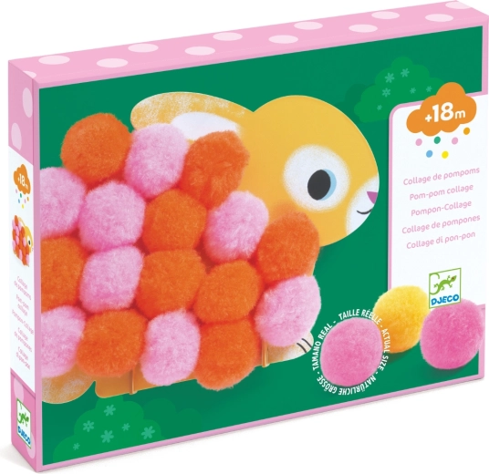 Djeco collages con pompones – animalitos para los más pequeños
