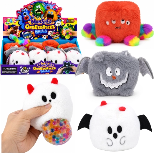 Apretón antiestrés de peluche en forma de cubito con purpurina 8 cm - 1 pieza