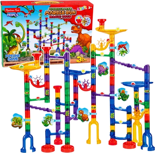 Pista de canicas de dinosaurios – set de construcción de 192 piezas