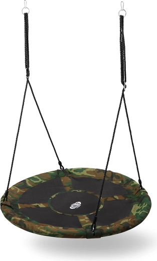 Columpio colgante tipo nido de cigüeña 110 cm camuflaje NILS CAMP