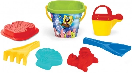 Juego de arena 7 piezas SPONGEBOB, 3 colores, red