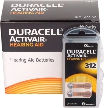 Duracell Activair pilas para audífonos 312, 6 uds