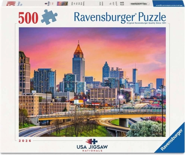 Puzzle Ravensburger USA Jigsaw Nationals: panorama de Atlanta al atardecer 500 piezas
