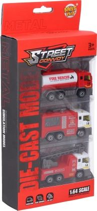 Set de coches de bomberos 3 uds 8,5 cm