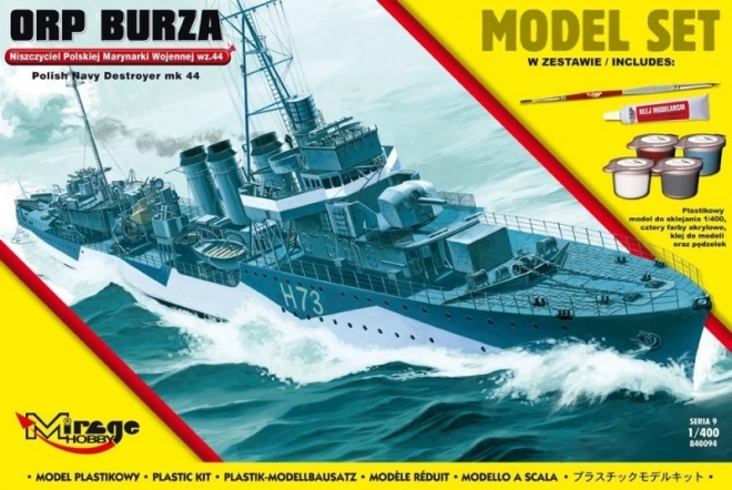 Modelo de barco ORP Burza – destructor polaco de la Segunda Guerra Mundial 1:400 (maqueta)