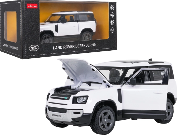 Modelo metálico Land Rover Defender 90 RASTAR a escala 1:24, rojo
