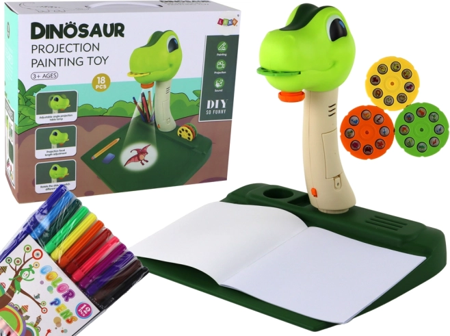 Proyector infantil para dibujar dinosaurio con sonidos y accesorios